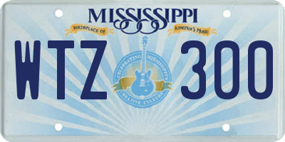 MS license plate WTZ300