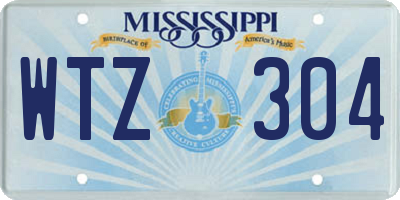 MS license plate WTZ304