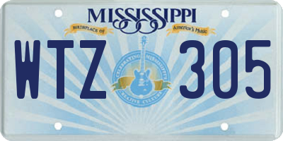 MS license plate WTZ305