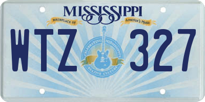 MS license plate WTZ327