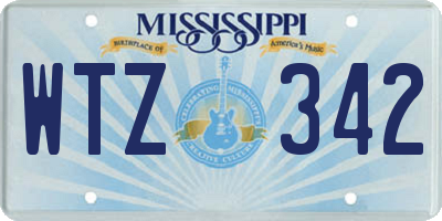 MS license plate WTZ342