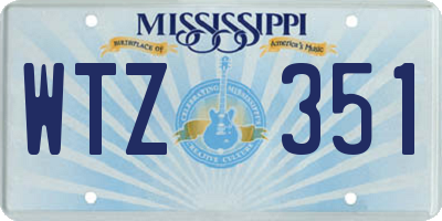 MS license plate WTZ351