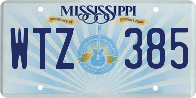 MS license plate WTZ385
