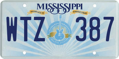 MS license plate WTZ387