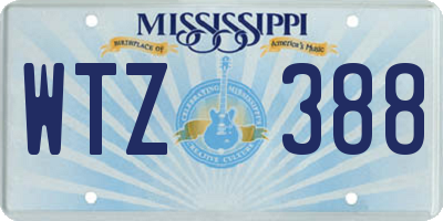 MS license plate WTZ388