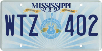 MS license plate WTZ402