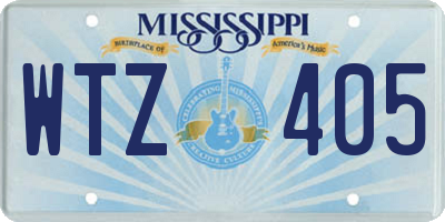 MS license plate WTZ405