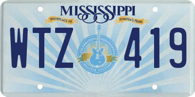 MS license plate WTZ419