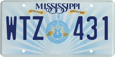 MS license plate WTZ431