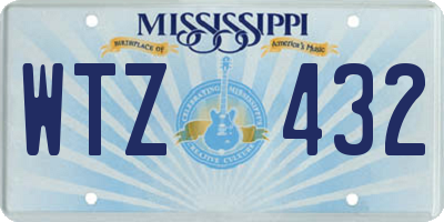 MS license plate WTZ432