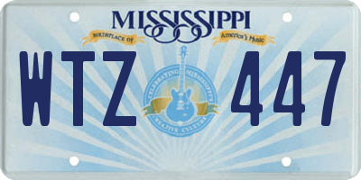 MS license plate WTZ447
