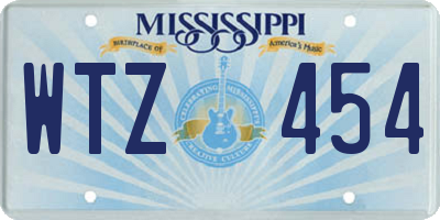 MS license plate WTZ454