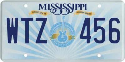 MS license plate WTZ456