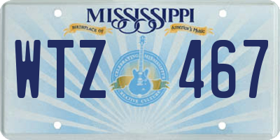 MS license plate WTZ467