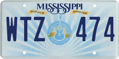 MS license plate WTZ474
