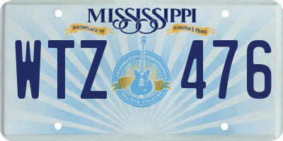 MS license plate WTZ476