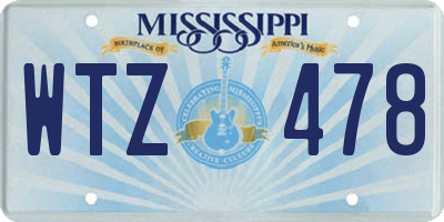 MS license plate WTZ478
