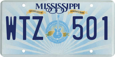 MS license plate WTZ501
