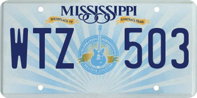 MS license plate WTZ503
