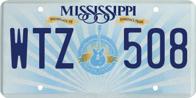 MS license plate WTZ508