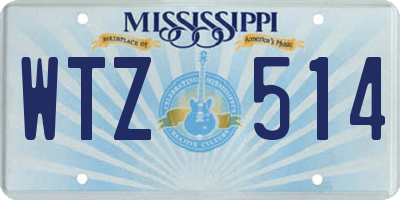 MS license plate WTZ514