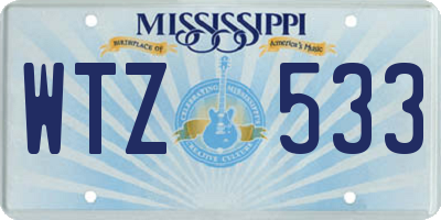 MS license plate WTZ533