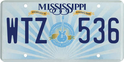 MS license plate WTZ536