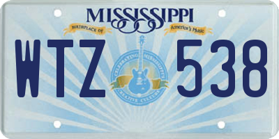 MS license plate WTZ538