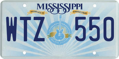 MS license plate WTZ550