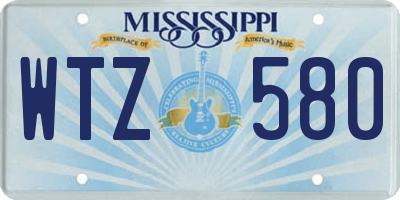 MS license plate WTZ580