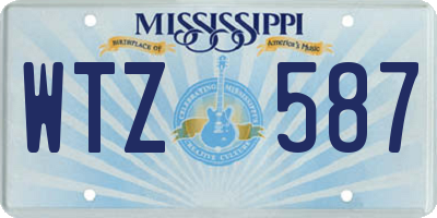 MS license plate WTZ587