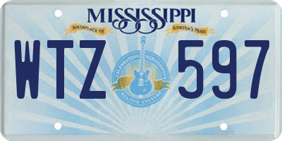 MS license plate WTZ597
