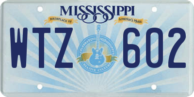 MS license plate WTZ602