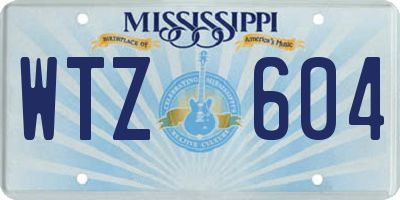 MS license plate WTZ604