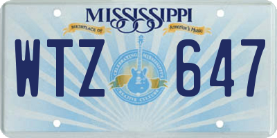 MS license plate WTZ647