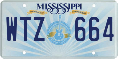 MS license plate WTZ664