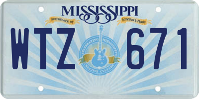 MS license plate WTZ671
