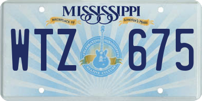MS license plate WTZ675