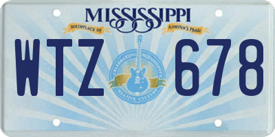 MS license plate WTZ678