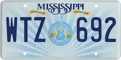 MS license plate WTZ692