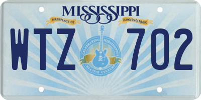 MS license plate WTZ702
