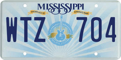 MS license plate WTZ704