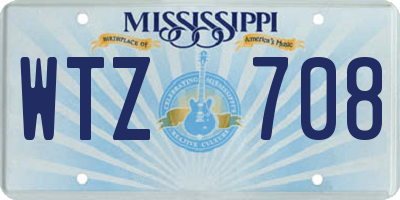 MS license plate WTZ708