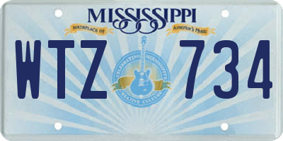 MS license plate WTZ734