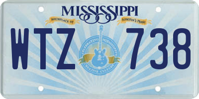MS license plate WTZ738
