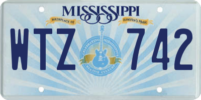 MS license plate WTZ742