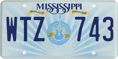 MS license plate WTZ743