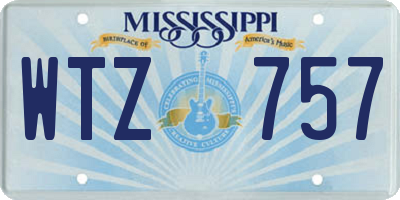 MS license plate WTZ757