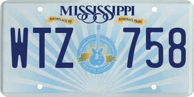 MS license plate WTZ758