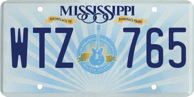 MS license plate WTZ765